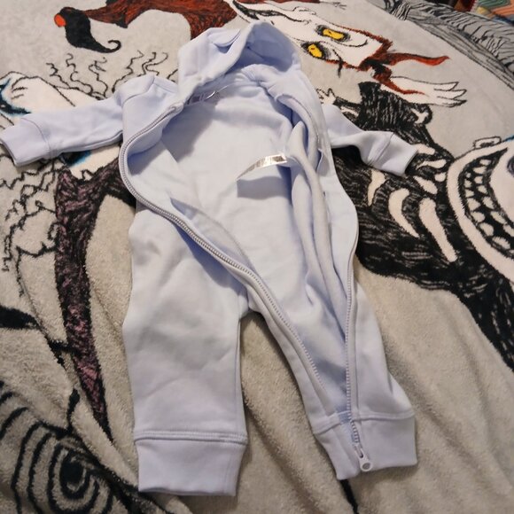 NWT Baby Gap 3 - 6 Month Blue Bear Long Sleeve Hooded Onesie Infant - Picture 6 of 10